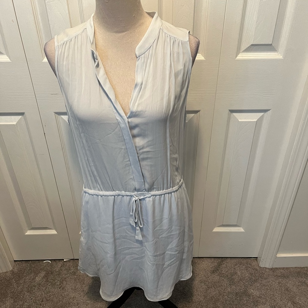 Babaton from Aritizia size lElegant Light Blue Sleeveless Dress 100% Silk